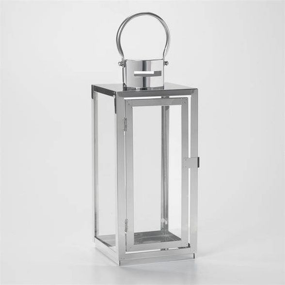 15" Daphne Stainless Steel Metal Outdoor Lantern with Door - Smart Living | Target
