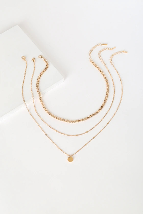 Three-Way Tie Gold Necklace Set | Lulus