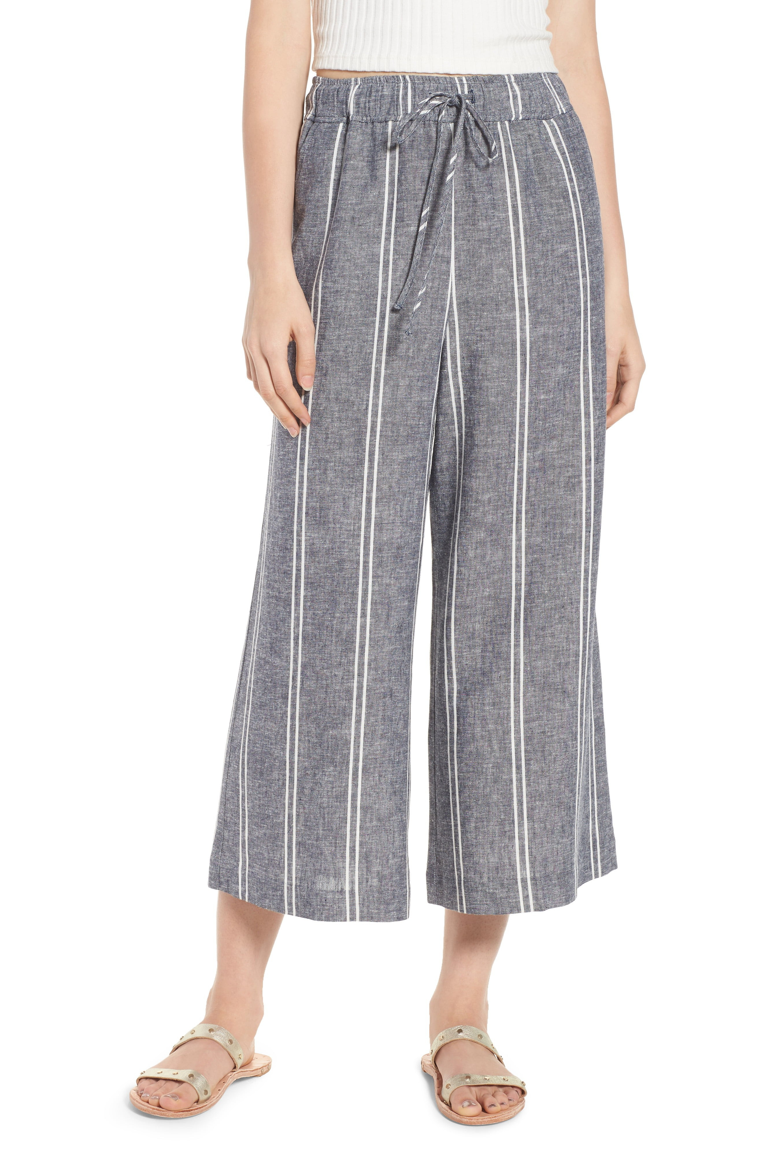 BP. Stripe Linen Blend Culottes | Nordstrom