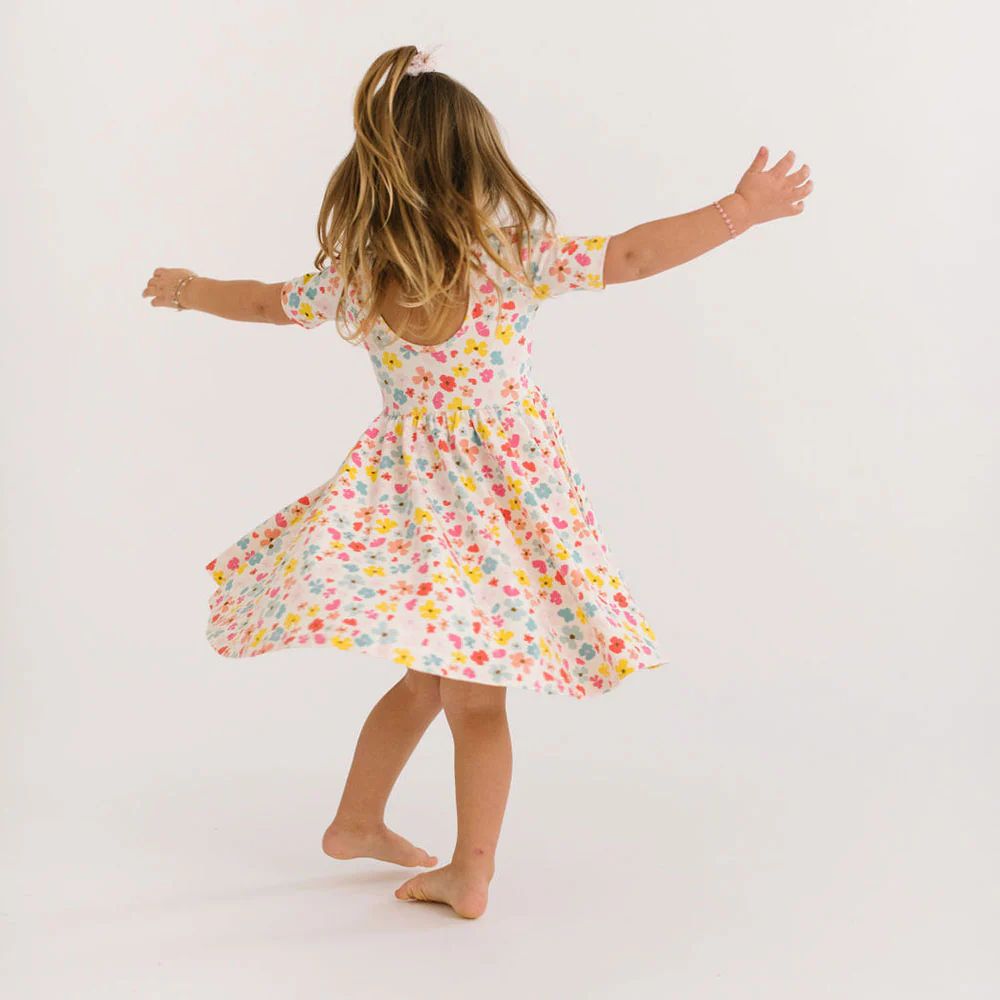 THE SHORT SLEEVE BALLET DRESS IN CHEERY BOUQUET | Alice + Ames