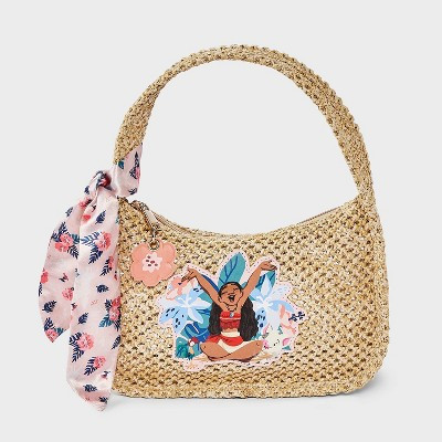 Disney Girls' Moana Straw Shoulder Bag - Gold | Target