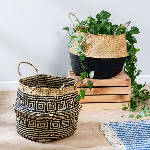 2 Piece Belly Rattan Basket Set | Wayfair North America