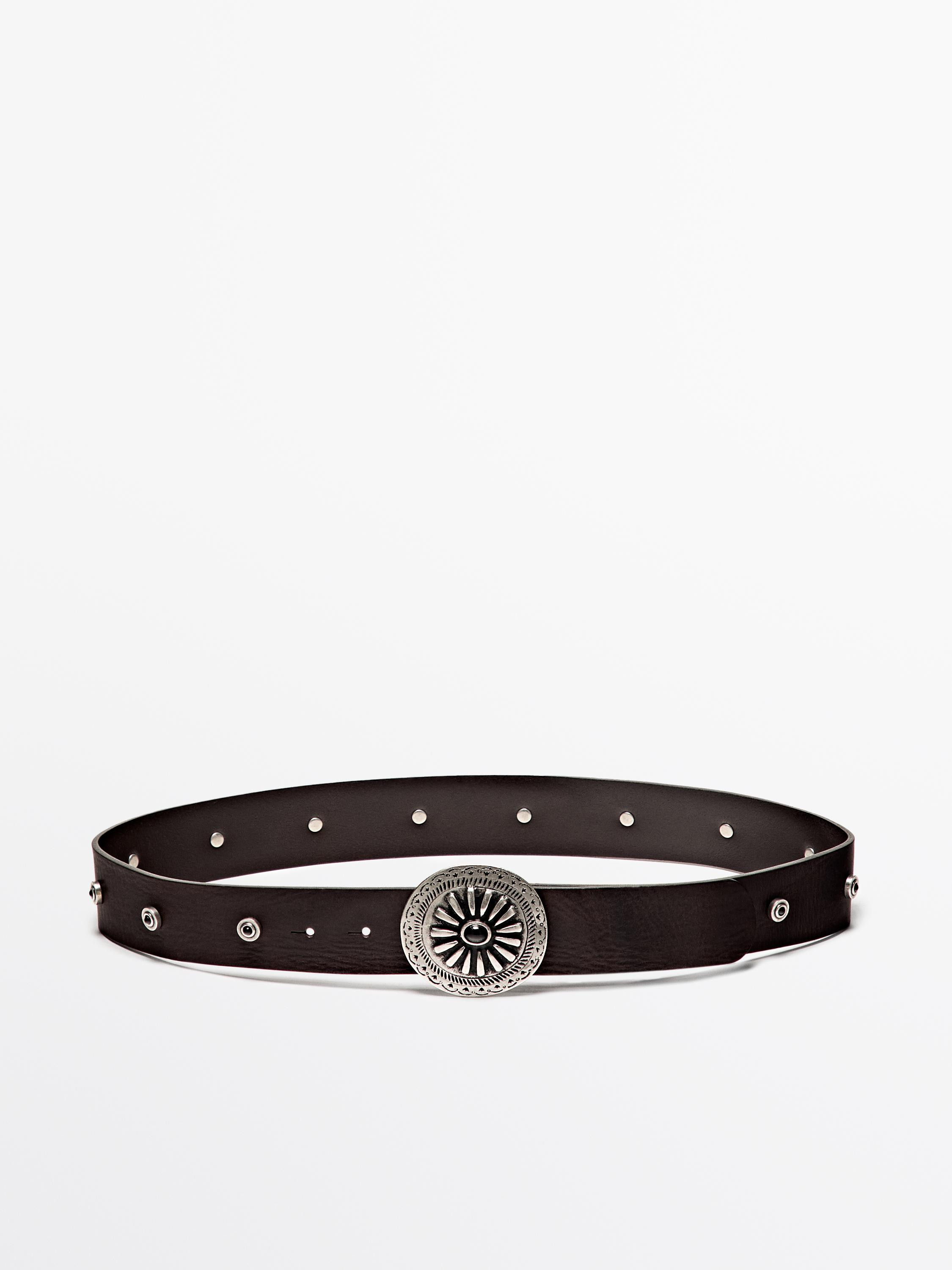 Leather belt with boho appliqués | Massimo Dutti US