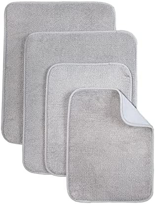 4 Pack Absorbent, Microfiber Dish Drying Mats for Kitchen Counter, Microfiber Dish Drainer Mats, XL  | Amazon (US)