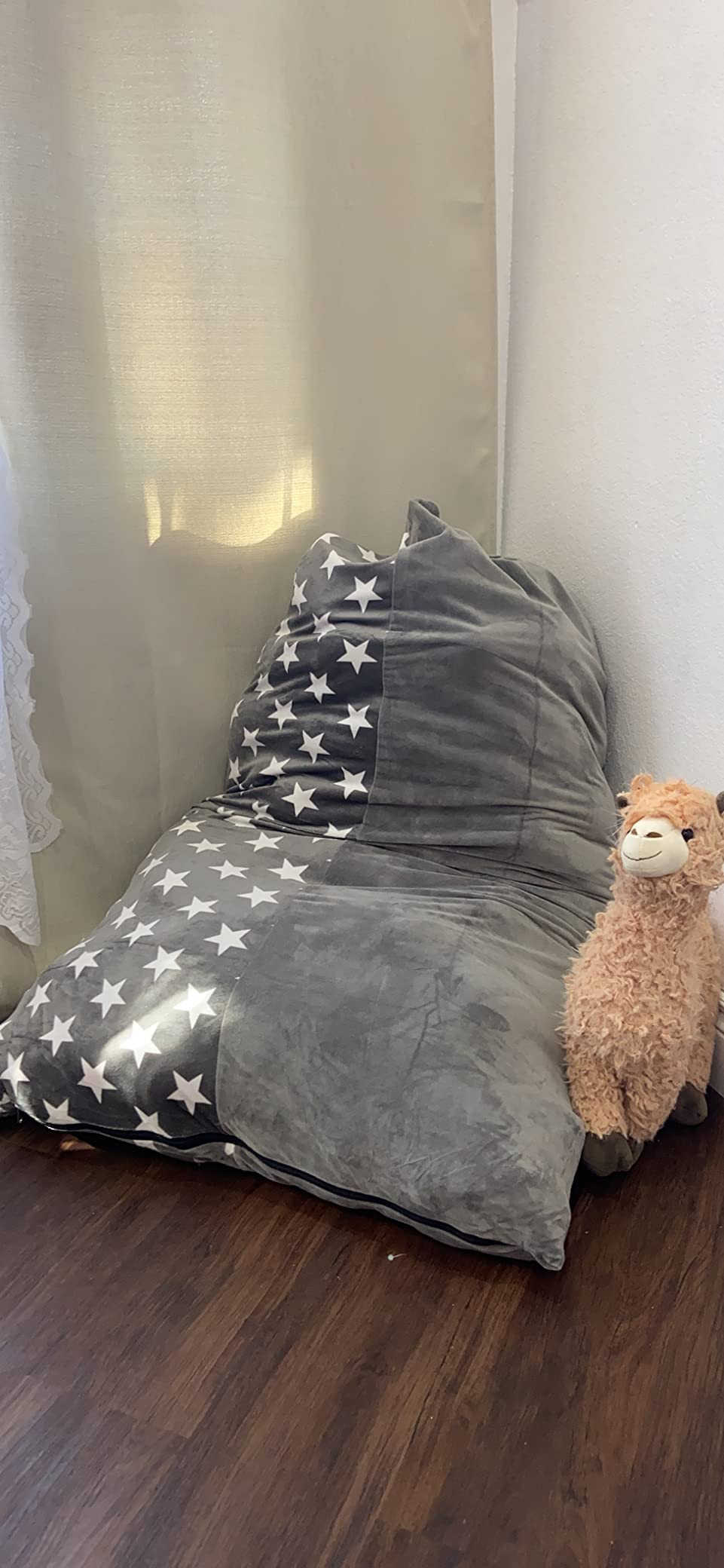 BCHWAY Stuffed Animal Storage Bean Bag Chair | 53" Extra Large Beanbag Cover for Kids and Adults,... | Amazon (US)