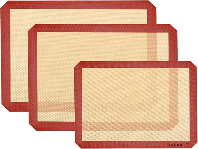Silicone Baking Mats - Nonstick Large Baking Mat Set of 3-2 Half Sheets Mats (11 5/8" x 16 1/2") ... | Amazon (US)