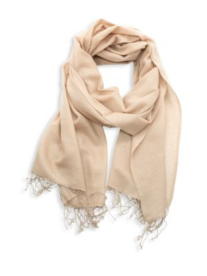 Portolano Fringed Cashmere Pashmina Scarf on SALE | Saks OFF 5TH | Saks Fifth Avenue OFF 5TH