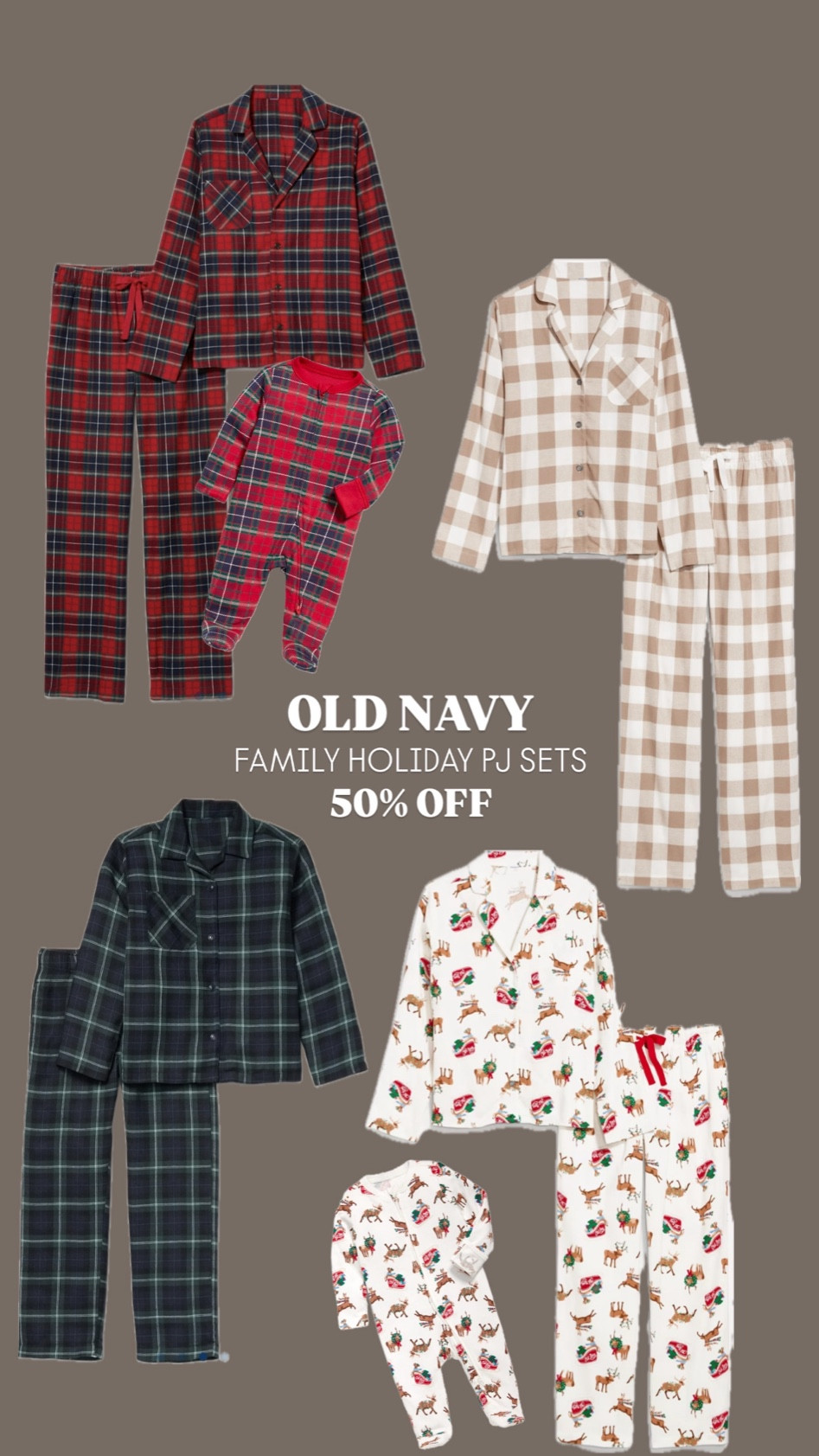 Old navy’s family holiday pj sets are all 50% OFF!! 

#LTKHoliday #LTKSeasonal #LTKSaleAlert