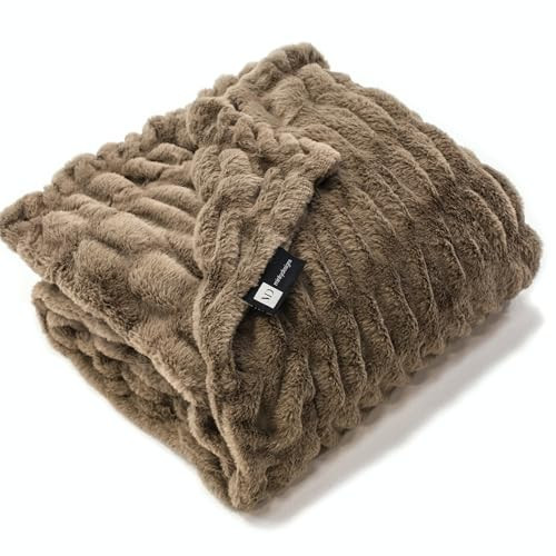Minky Designs Driftwood Minky Blanket – Ultra Soft Faux Fur Throw Blanket for Couch, Bed & Home – Fluffy, Warm & Luxurious – Chic Collection (X-Large, 60x84) | Amazon (US)