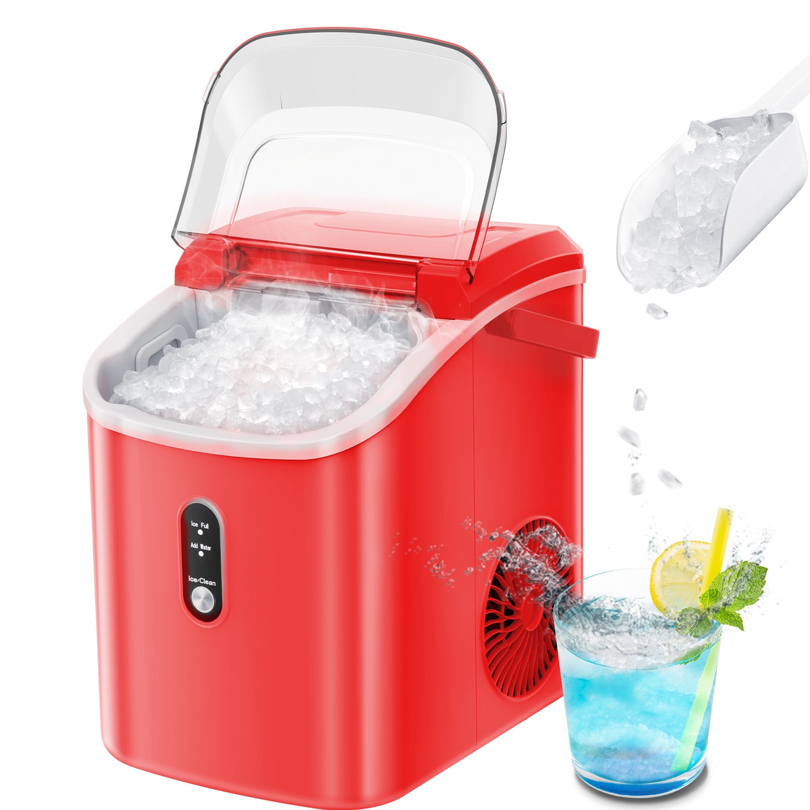 Auseo Nugget Ice Maker Countertop, 33lbs/24H, Self-Cleaning Function, Portable Ice Machine for Ho... | Walmart (US)