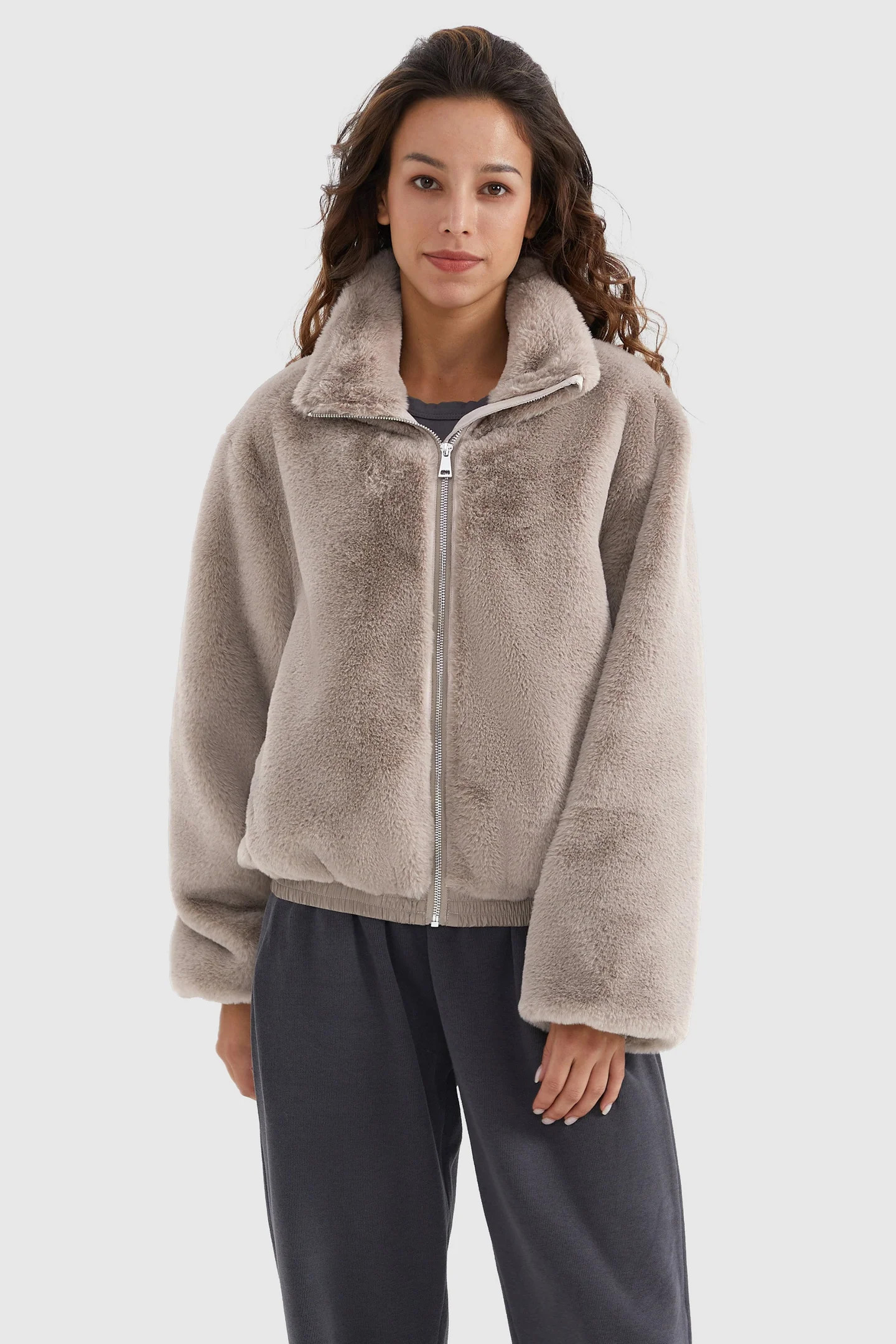 Orolay Women's Solid Faux Fur Winter Fuzzy Coat | Orolay