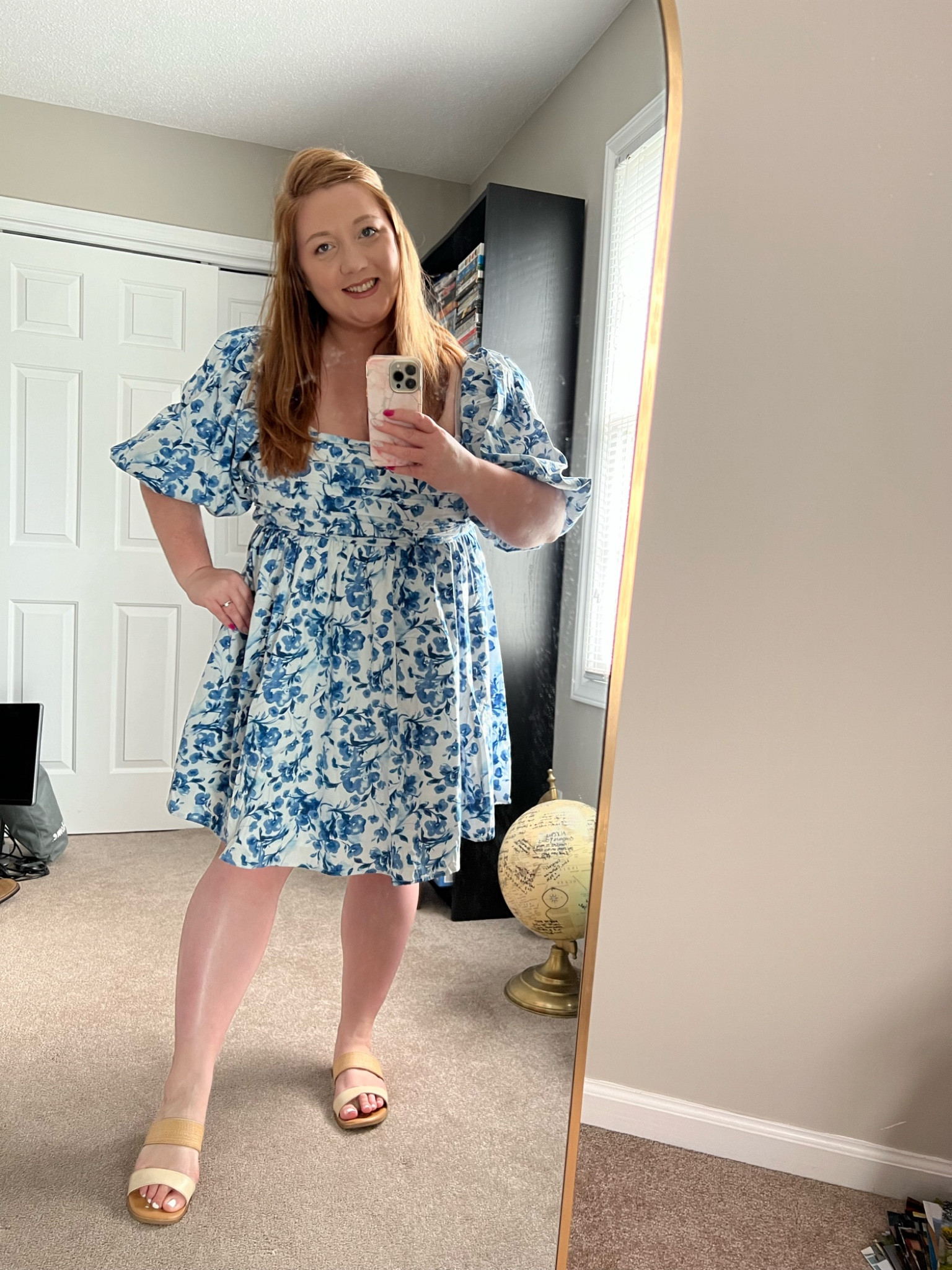 Abercrombie Emerson Poplin Puff Sleeve Mini Dress in navy print. I would say this runs large so size down. Very comfortable, great for spring / Easter / baby shower / vacation etc! 

#abercrombie #spring #dress #easter 

#LTKunder100 #LTKSeasonal #LTKfit