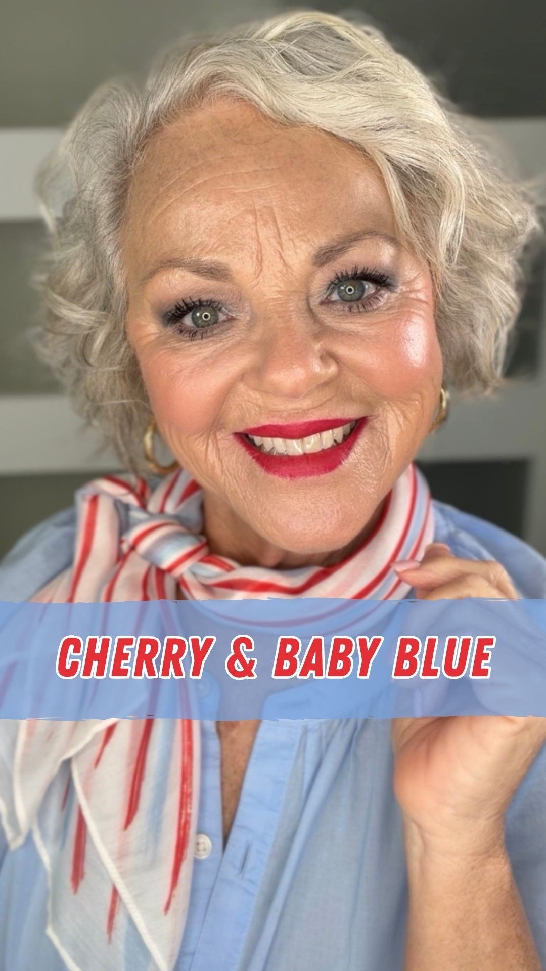 Answering the question if Cherry Red + Baby Blue 🍒💙  go well together and can create a beautiful look?! The answer... 100% 

It’s playful, bold, and gives the perfect pop of color for summer, the 4th of July, or anytime you’re feeling a little patriotic. 🇺🇸✨

Would you wear this combo? What color combinations should I try next? 👀👇

#LTKBeauty #LTKgrwm #LTKOver40