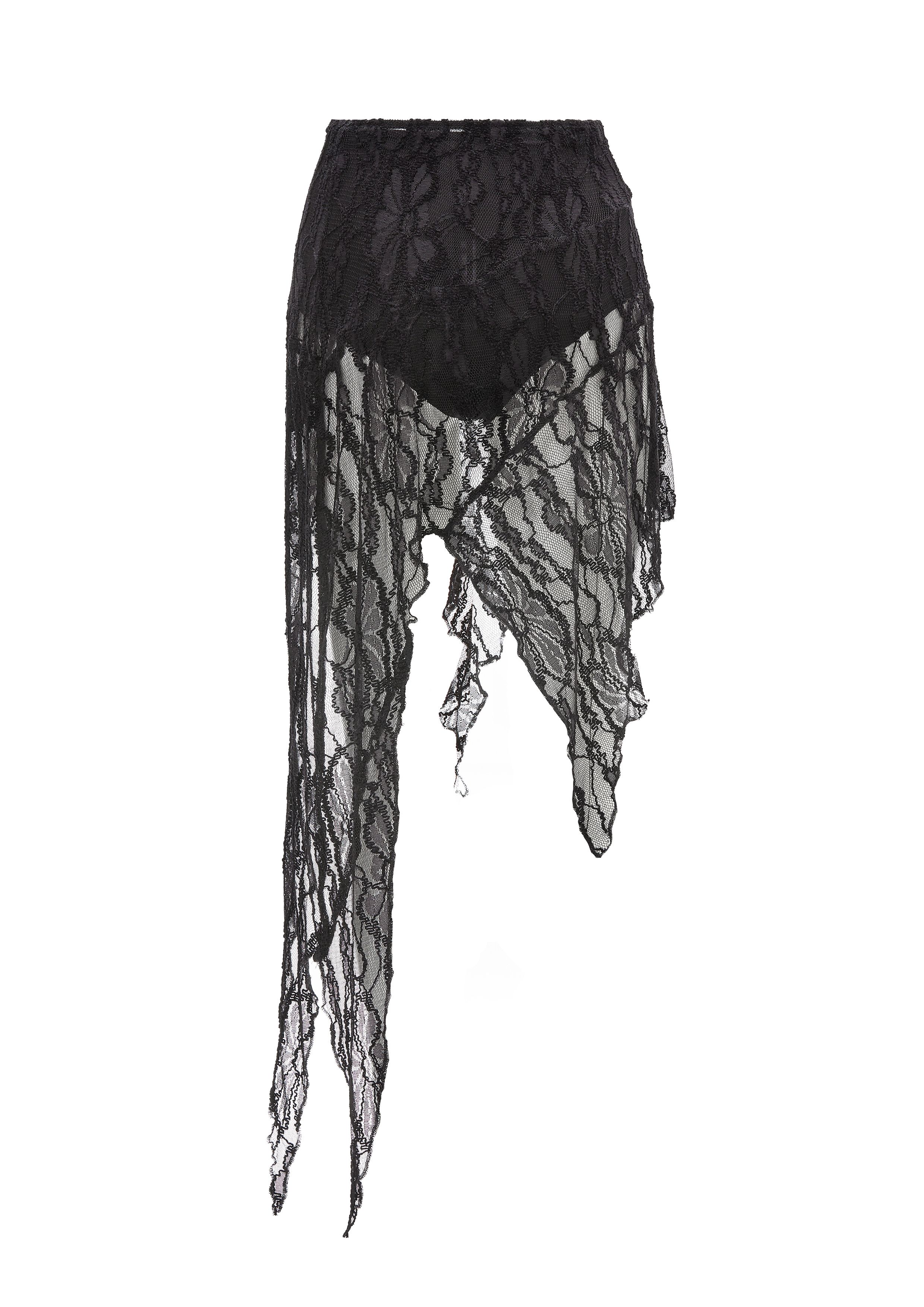 Ary Black Lace Mini Skirt | Wolf & Badger (US)
