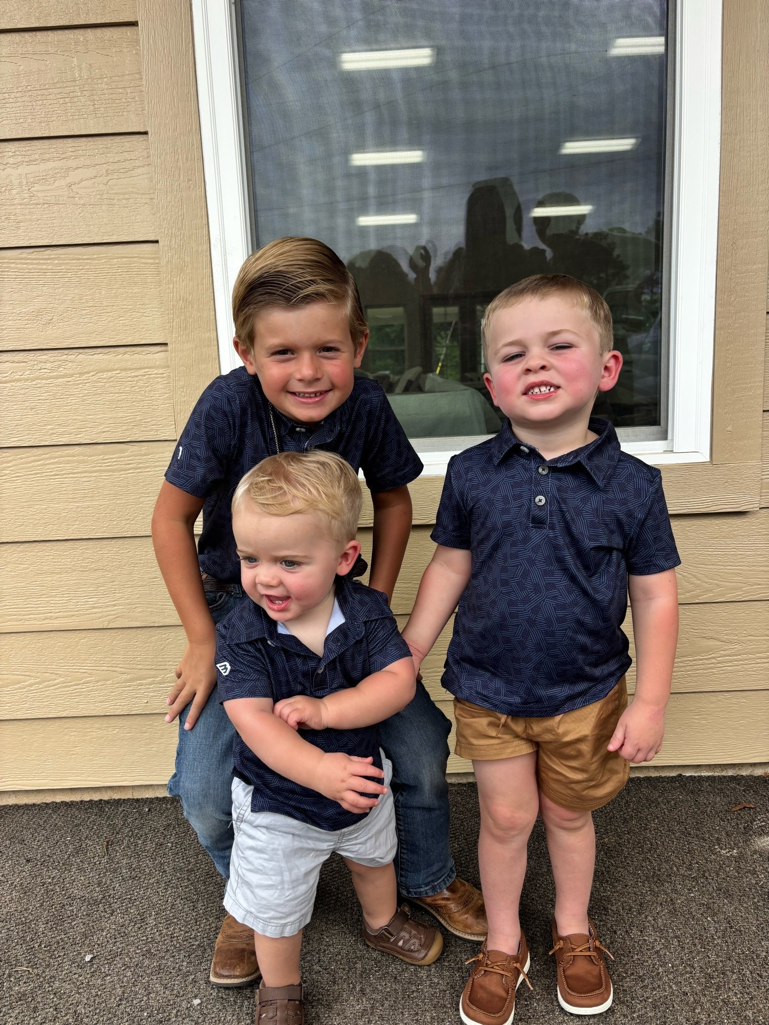 Boys matching Patriotic polos.🇺🇸