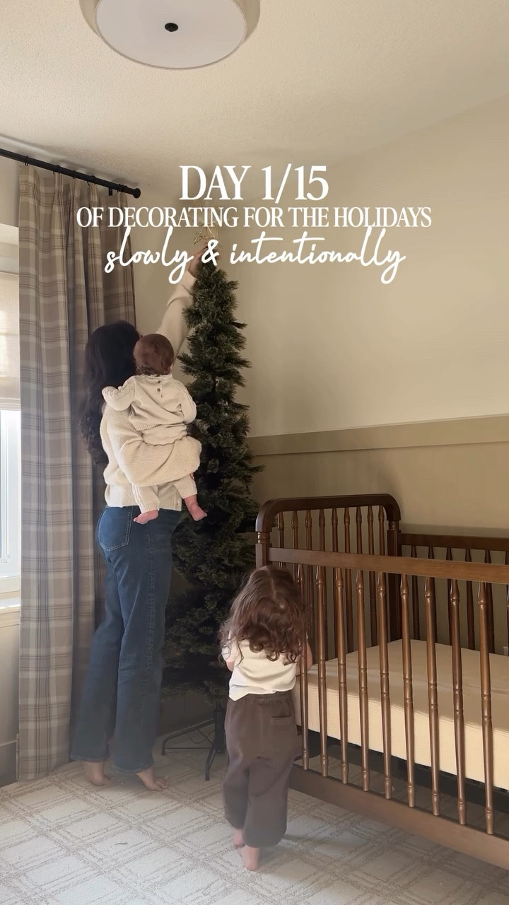 holiday mode officially starts now 💫🌲 & before we jump in I have a few thoughts this year.

some of you are probably feeling like I am right about now.. behind on the holidays because your feeds are filled with fully decorated homes - as a content creator especially, I feel the pull to have everything decorated by november first but since becoming a mama, I have a pull to do things differently. 

slowly & intentionally.. where we enjoy the process because it’s part of the holiday memories we’re making. This year I’m slowing down to involve my children more, and enjoy the season we’re in instead of rushing to do it all right away. Truthfully if I do it all at once, I am also over it by December.

so if you want to come along, I’ll be decorating my home thoughtfully over fifteen days & of course showing you all of my holiday favourites and sharing my tried and true tips and tricks.

this year we’re starting in our favourite rooms - the nurseries.. this will be our third christmas with isla’s tree and I love it so much I had to buy Leo the same one. It’s currently on major sale (like even less than I paid last week) so if you love it too, now is the time ✨

#LTKholiday #LTKfamily #LTKkids