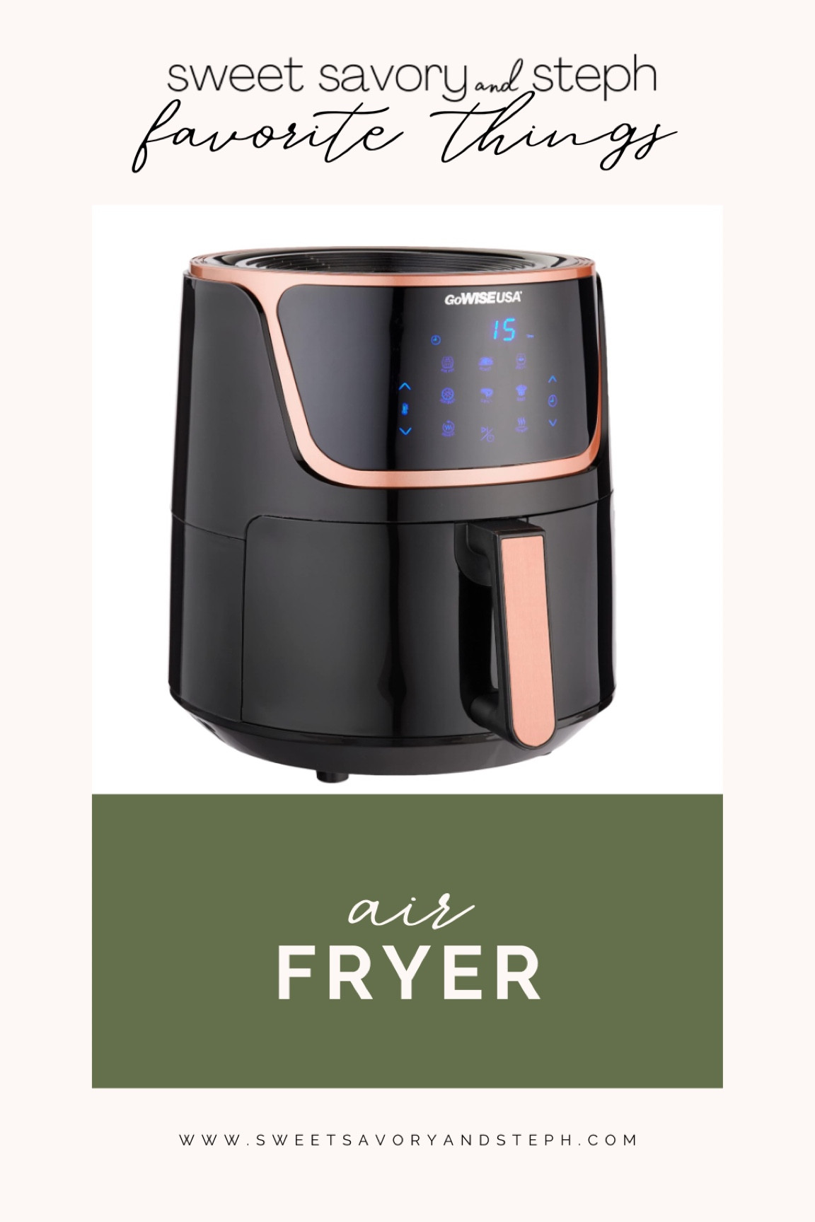 An air fryer is a must in my house. We use it daily! It adds the perfect crisp to anything fried (especially my lightened up chicken cutlets). I love the size of this one for my family of 5 and the black with rose gold coloring is perfect in my kitchen. Healthy recipes on www.sweetsavoryandsteph.com 

#LTKfindsunder100 #LTKhome #LTKfamily