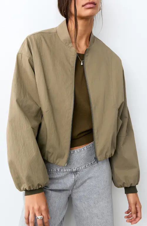 MANGO TEEN Bomber Jacket in Beige at Nordstrom, Size Small | Nordstrom