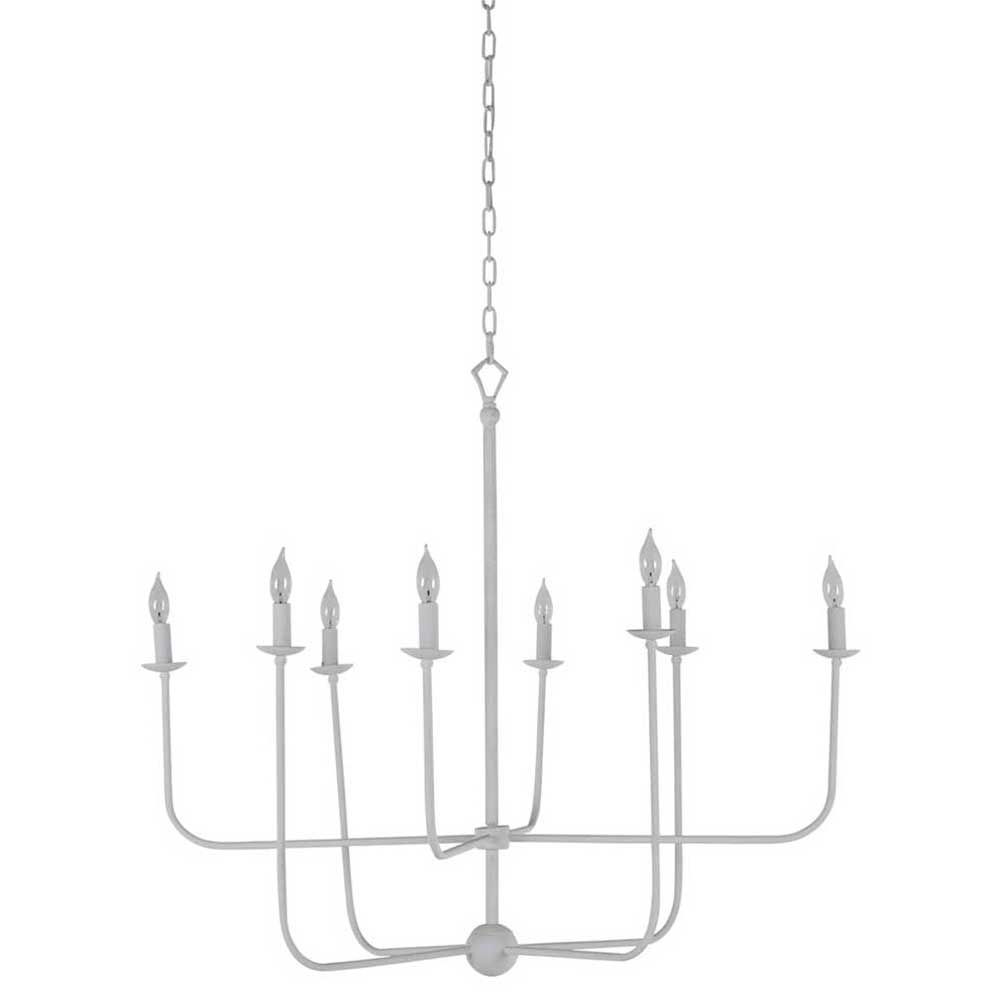 Gabby Lilly Modern Classic White Iron Candle Style Chandelier | Kathy Kuo Home