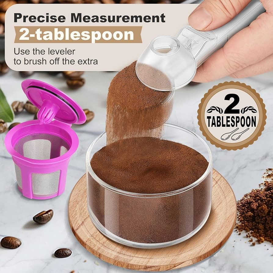 Coffee Scoop & Funnel for Reusable K Cup Refillable Coffee Pods, Coffee Measuring Spoon 2 Tablesp... | Amazon (US)