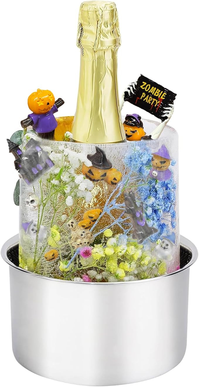 Ice Mold,Ice Bucket Mold, Ice Mold Wine Bottle Chiller,DIY Ice Bucket Mold for Wine Champagne and... | Amazon (US)