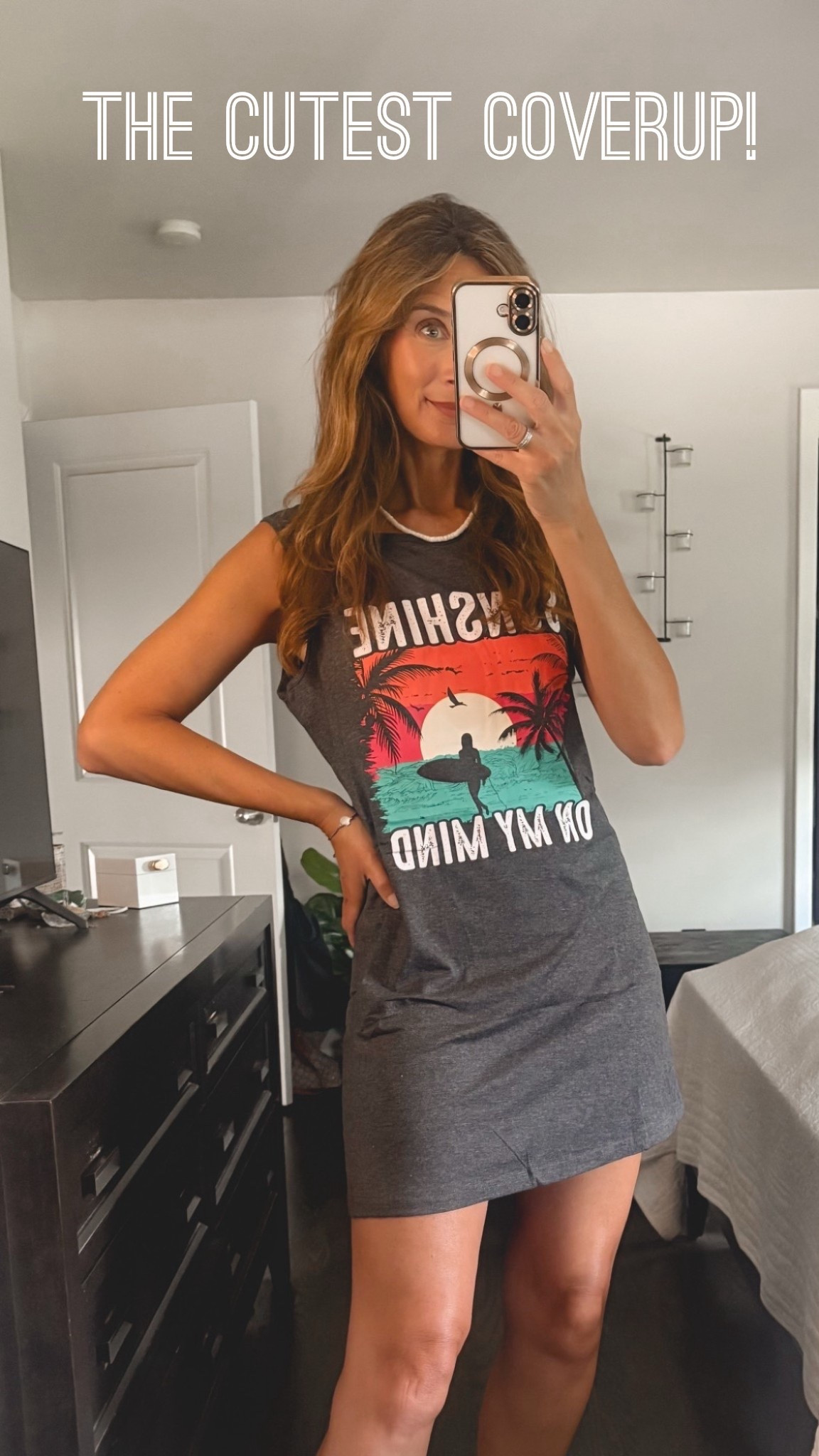 Amazon pool or beach coverup. 
It’s a light tshirt material and less than $20! 

Sized up to a medium. Runs small

5’8”
140lbs

#LTKTravel #LTKSaleAlert