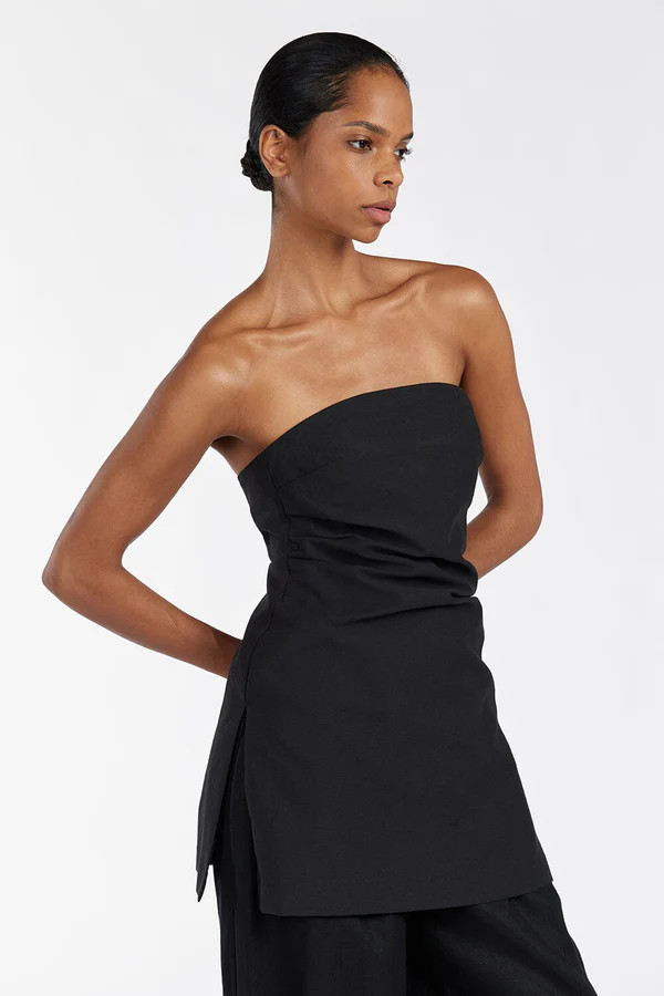 LEO BLACK STRAPLESS TUNIC | DISSH