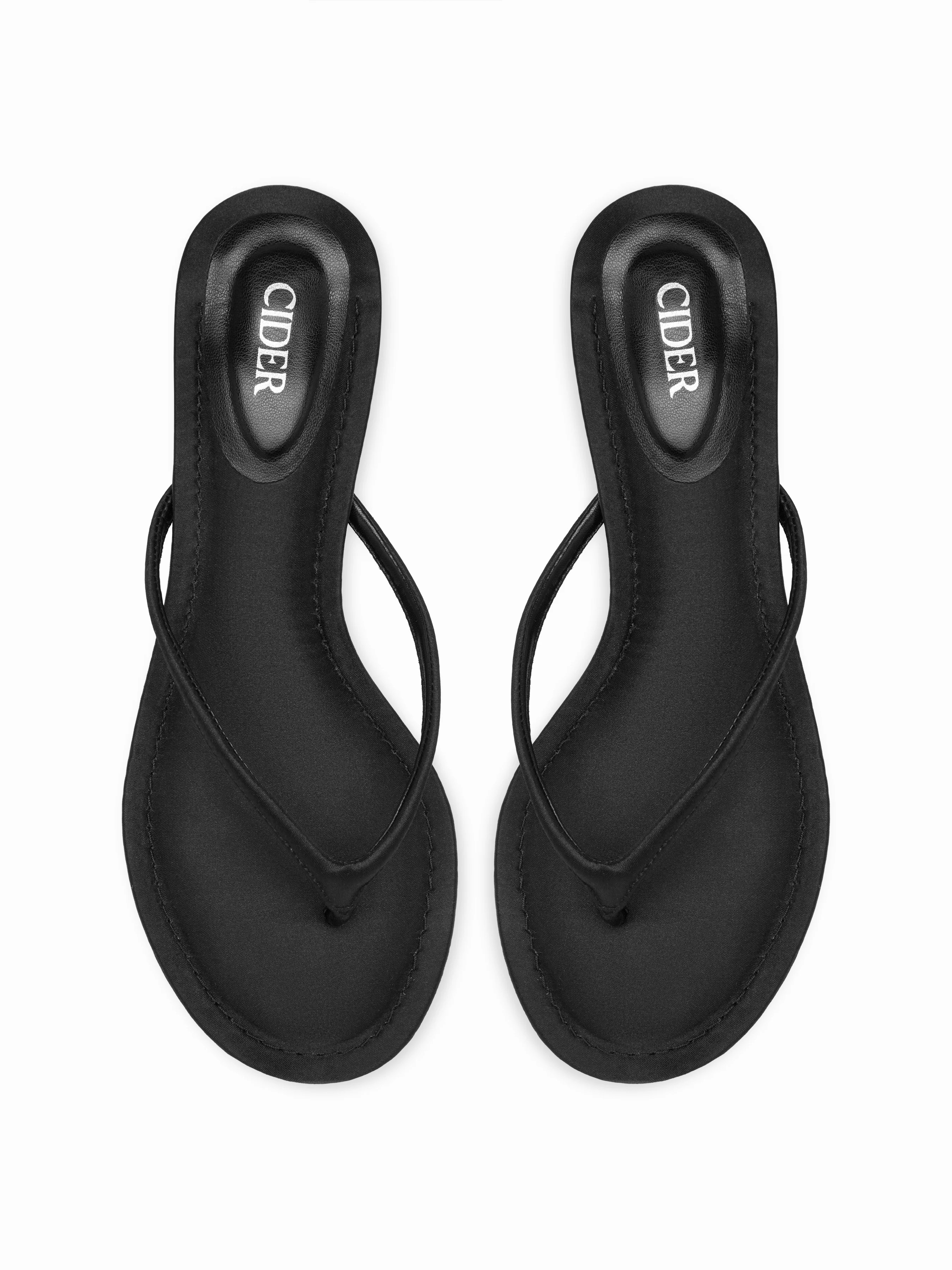 ROUND TOE FLIP-FLOP KITTEN HEELED SANDALS  For Daily Casual | Cider