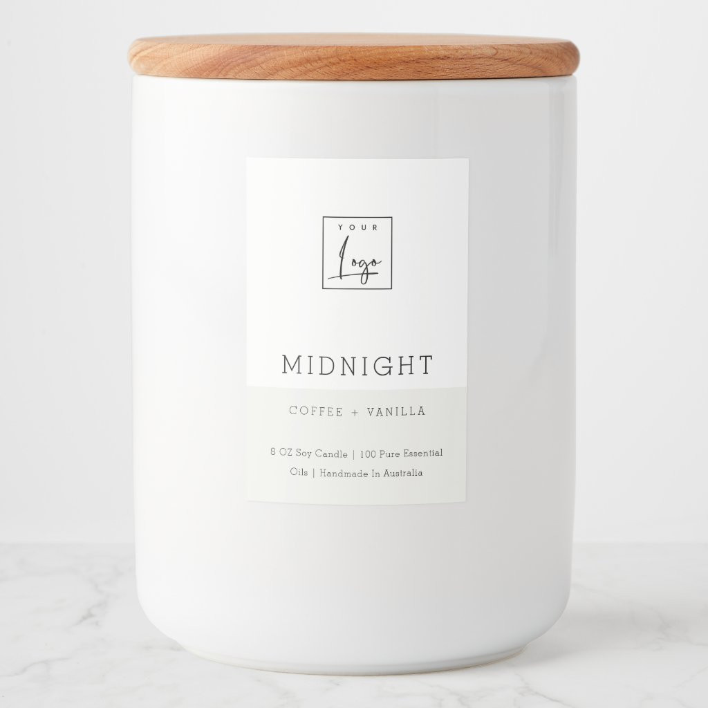 SIMPLE ELEGANT MINIMAL MODERN LOGO WHITE CANDLE | Zazzle