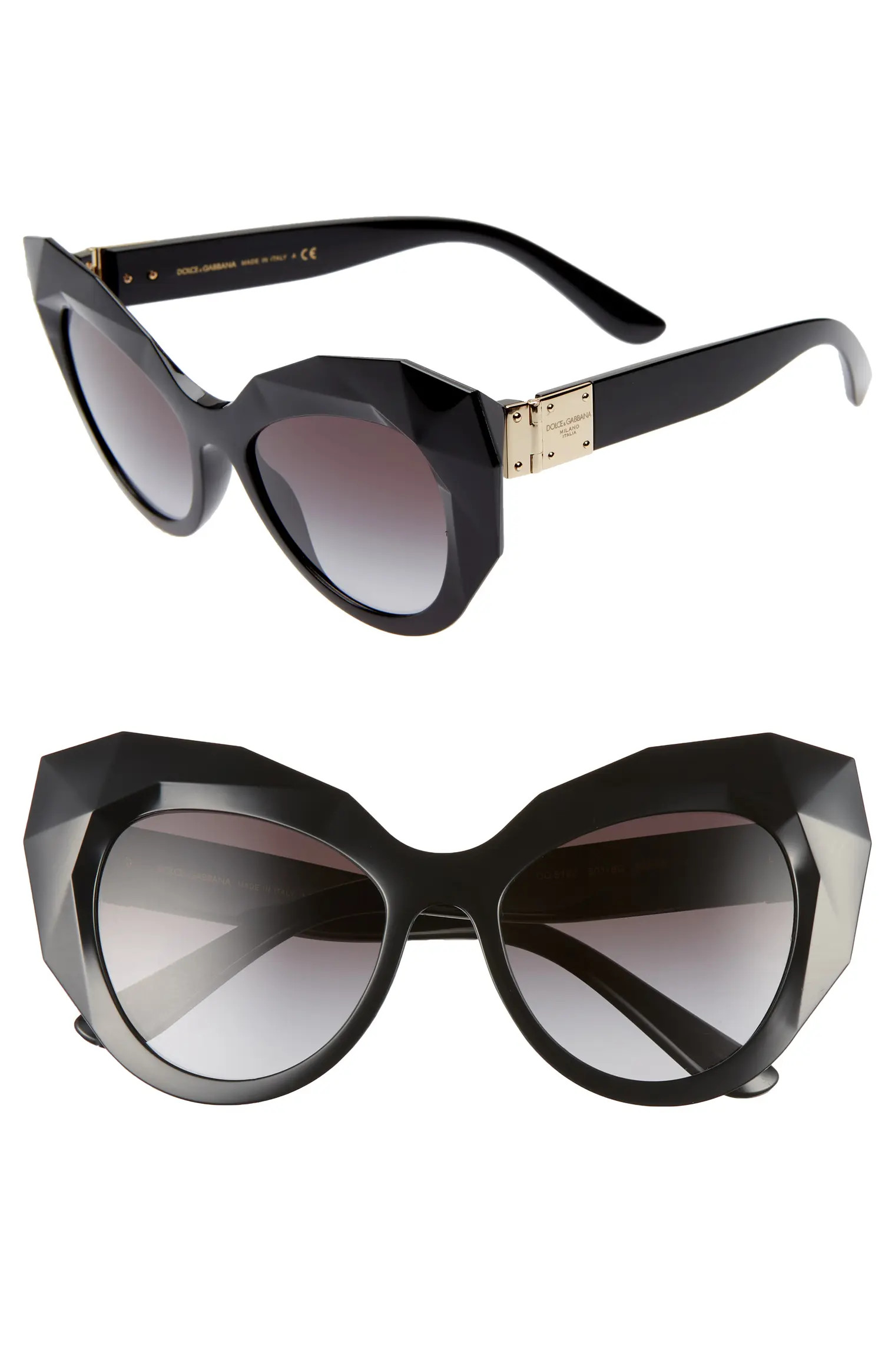 52mm Gradient Beveled Cat Eye Sunglasses | Nordstrom