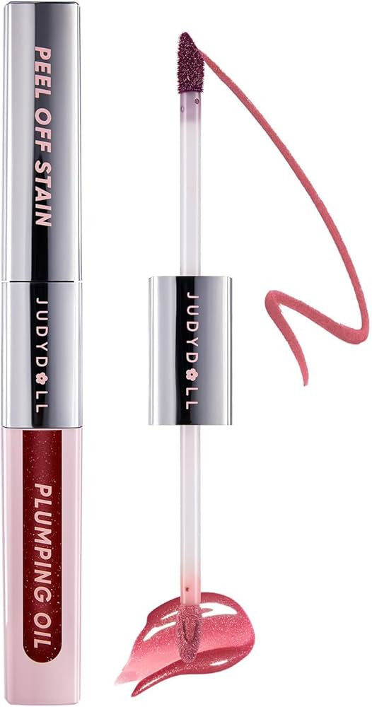 JUDYDOLL Peel Off Stain and Plumping Oil Duo - Long-Lasting Lip Stain with 3D Plumping Gloss, Hyd... | Amazon (US)
