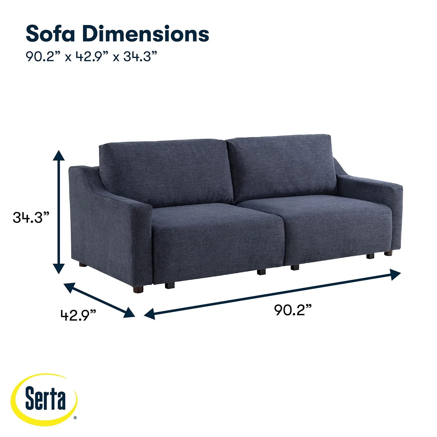 Serta Grant Queen Convertible Sofa | Sam's Club
