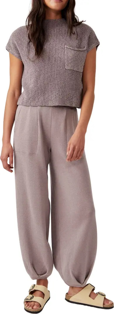 free-est Freya Short Sleeve Sweater & Pull-On Pants Set | Nordstrom
