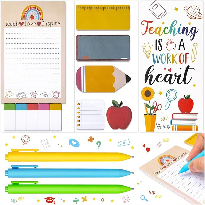 Teacher Sticky Notes, Teacher Appreciation Gift, Blackboard Self-Stick Note Pads with 3 Point Pen... | Amazon (US)
