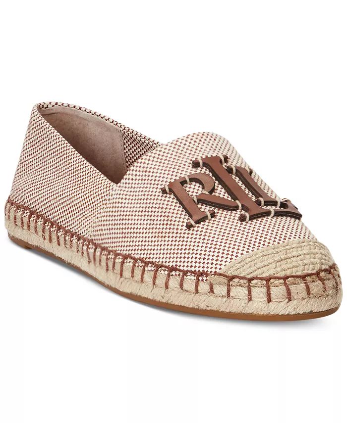 Lauren Ralph Lauren Women's Cameron III Logo Slip-On Espadrille Flats - Macy's | Macy's