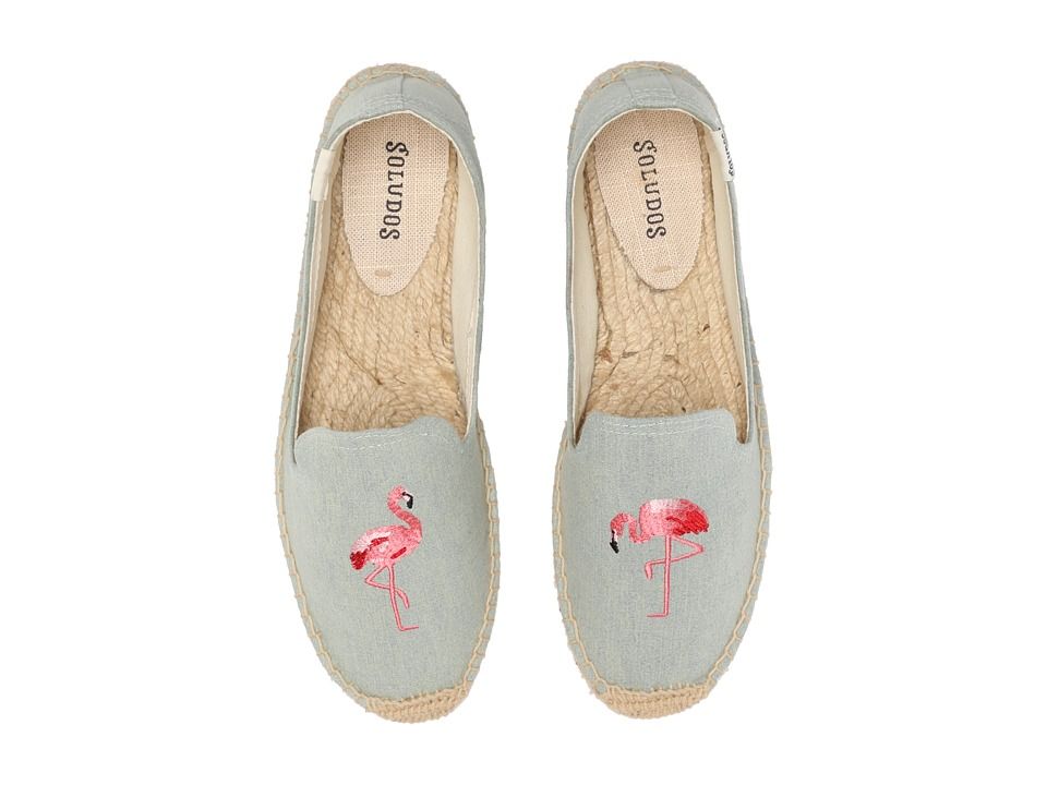 Soludos - Smoking Slipper Embroidery (Flamingo Chambray) Women's Slippers | Zappos