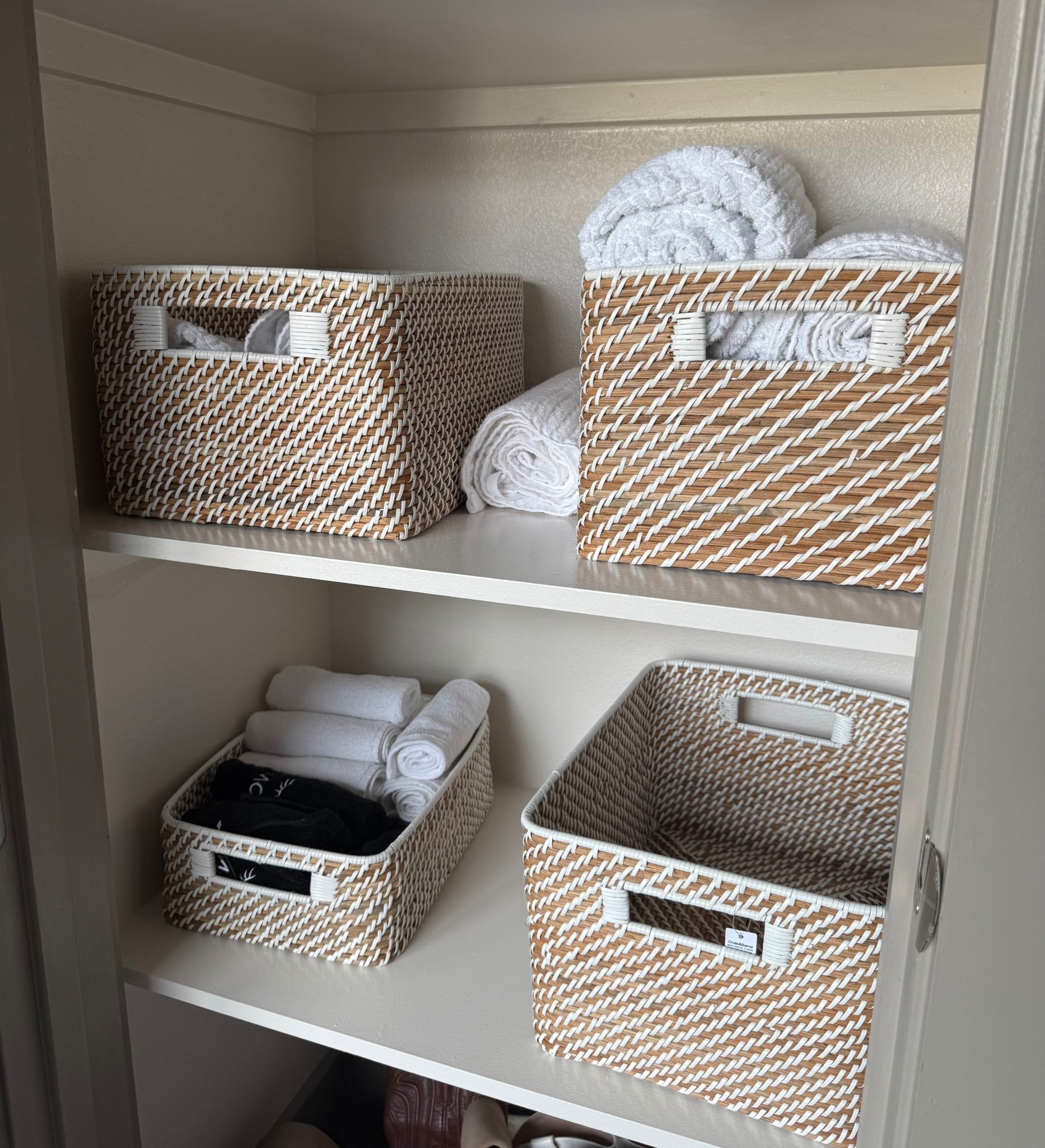 Love these storage bins for my linen closet 😍  all the Sedona line at Crate & Barrel in the large and the low top sizes.

#LTKFindsUnder100 #LTKHome