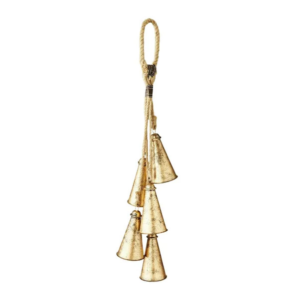 Metal Bells Hanging Christmas Decoration, Antique Gold, 32" - Walmart.com | Walmart (US)