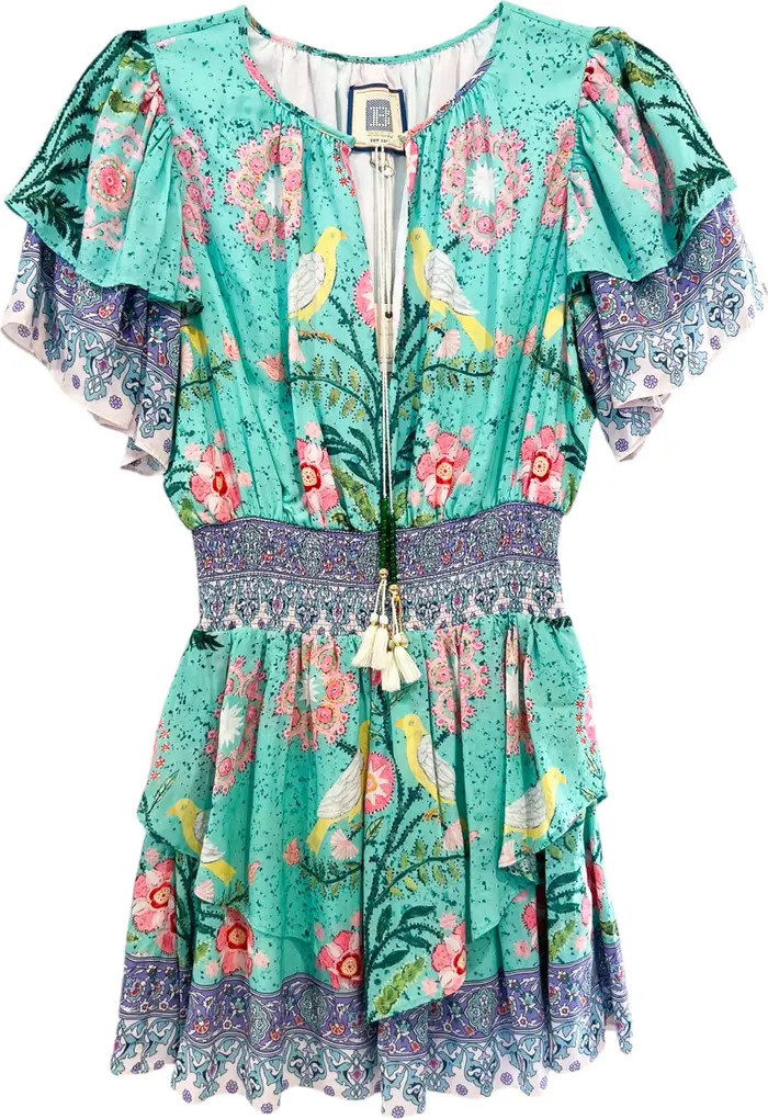 ALICIA BELL Julie Print Cotton & Silk Cover-Up Minidress | Nordstrom | Nordstrom