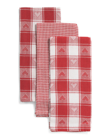 3pk Heart Kitchen Towel Set | TJ Maxx