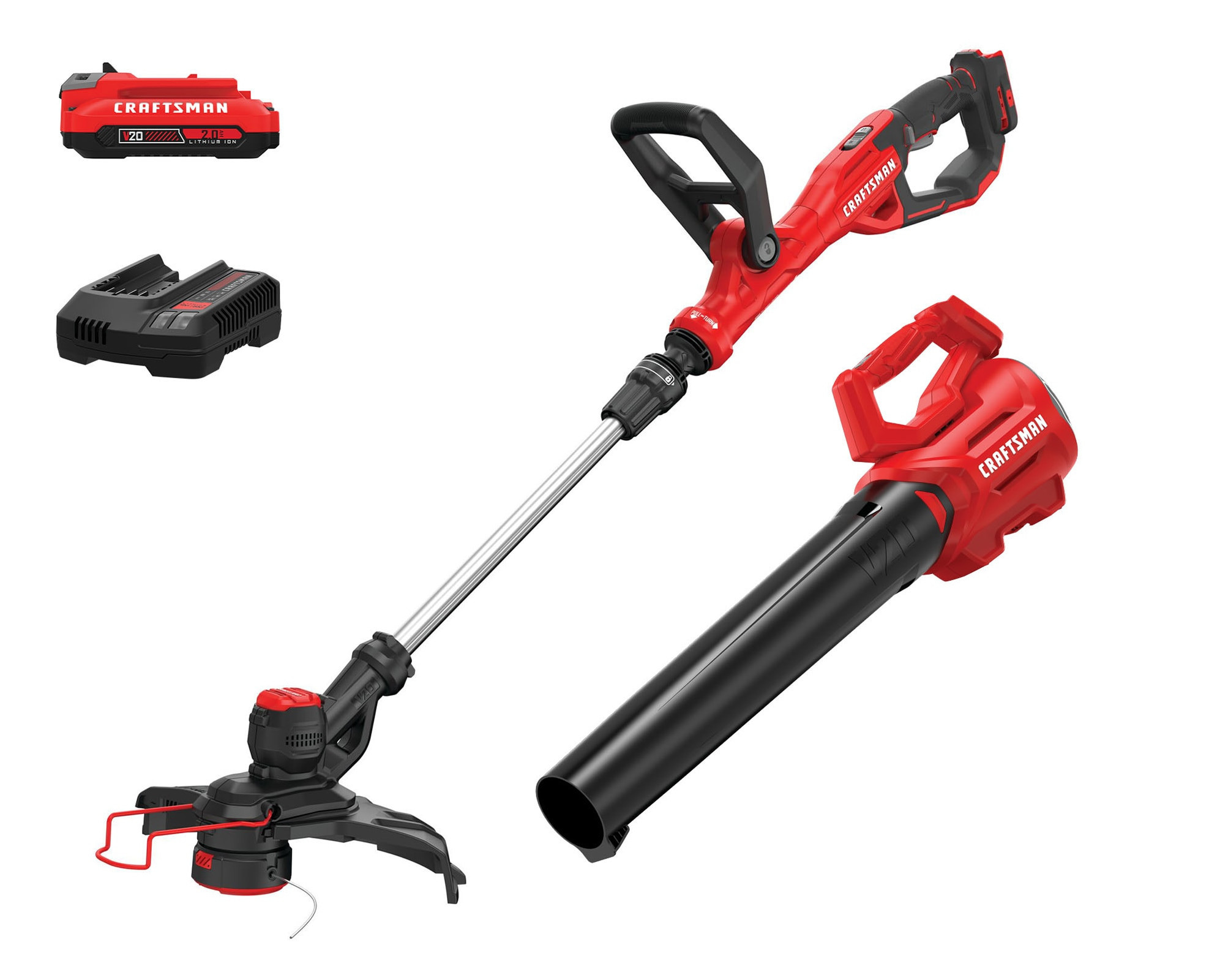 CRAFTSMAN V20 20-volt max Cordless Battery String Trimmer and Leaf Blower and Combo Kit 2 Ah (Bat... | Lowe's