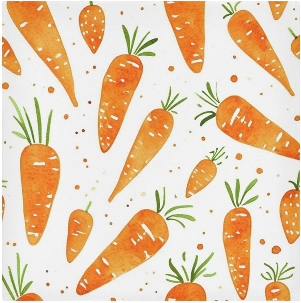 Cartoon Carrots Cloth Napkins 20 x 20 Inch Washable Reusable Dinner Napkins Soft Table Dinner Nap... | Amazon (US)
