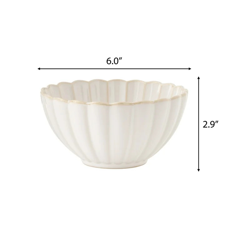 The Pioneer Woman Colette Stoneware Cereal Bowl, Cream - Walmart.com | Walmart (US)