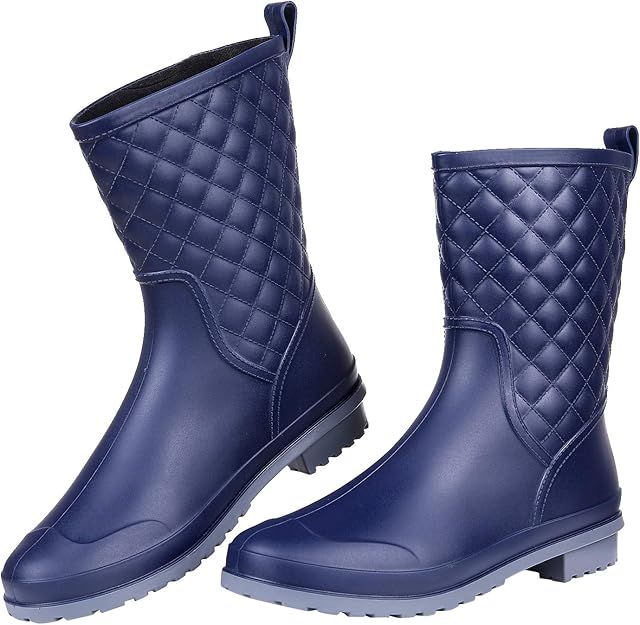 Women's Mid Calf Rain Boots Waterproof Lightweight Garden Shoes | Amazon (US)