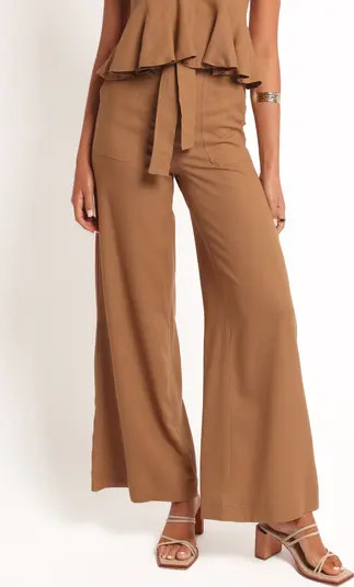 Zuva Tie Waist Cotton & Linen Pants | Nordstrom