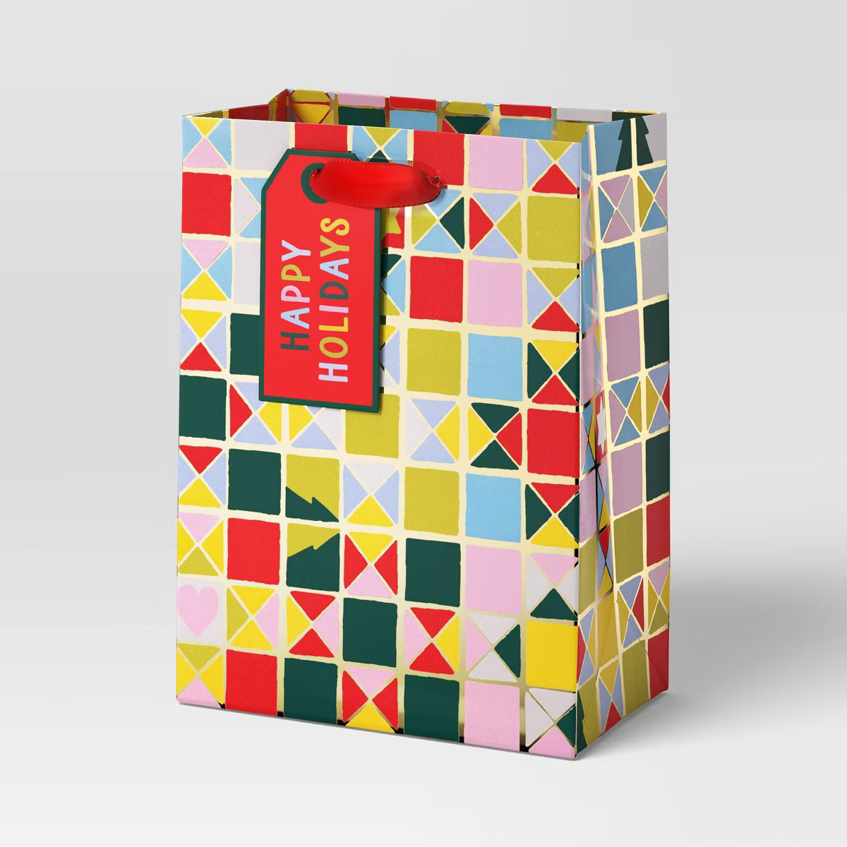 Christmas Humble Cheer Gift Bag Petite Checker - Wondershop™ | Target