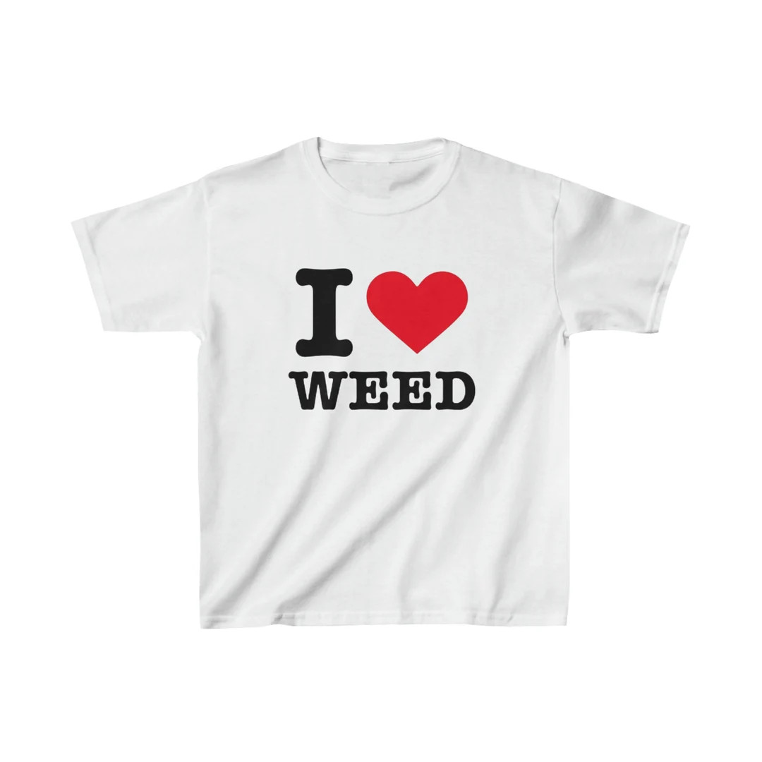I Love Weed Baby Tee, Graphic Shirt, Cute Gift, Gift for Girlfriend, Crop Top, Custom Baby Tee - ... | Etsy (US)