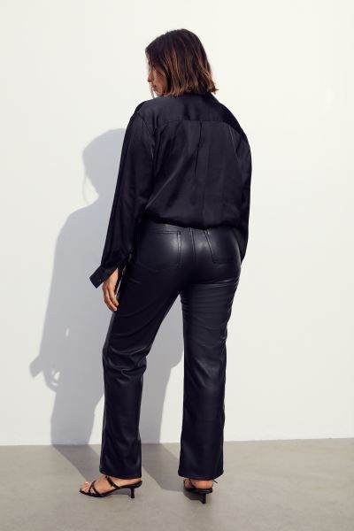 Coated trousers - Black - Ladies | H&M GB | H&M (UK, MY, IN, SG, PH, TW, HK)