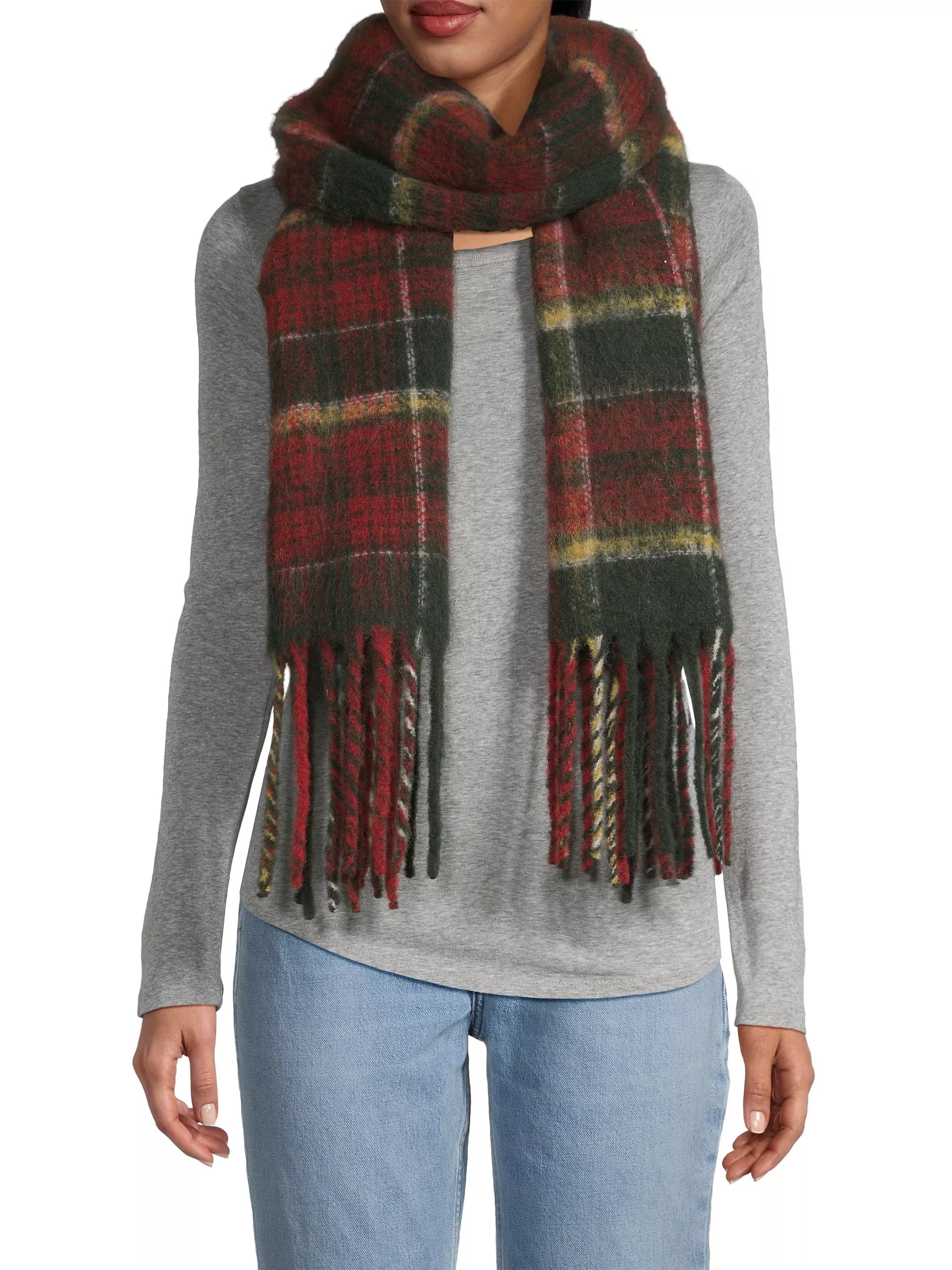 COLLECTION Plaid Oversized Fuzzy Scarf | Saks Fifth Avenue