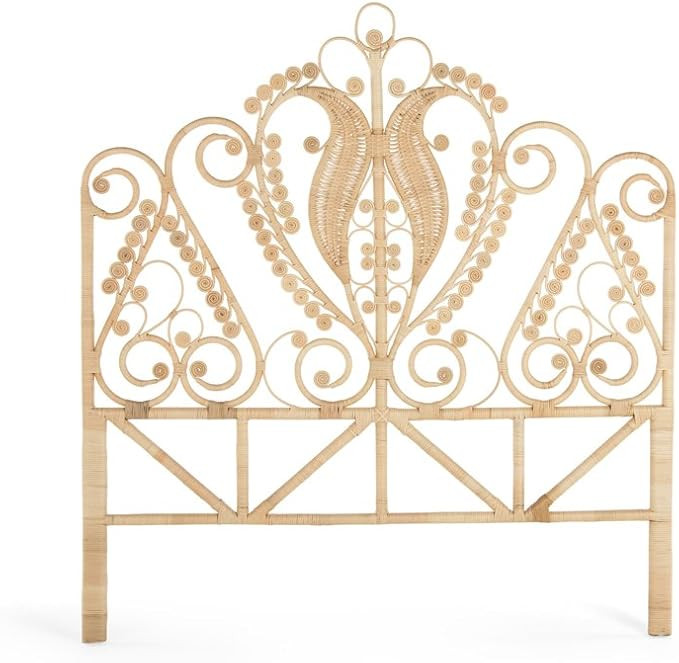 KOUBOO Peacock Rattan Headboard, Queen Size, Natural Color | Amazon (US)